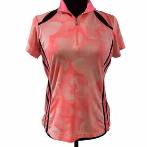 Tail White Label 1/4 Zipper Pink  Peep Shoulder Top Size Small